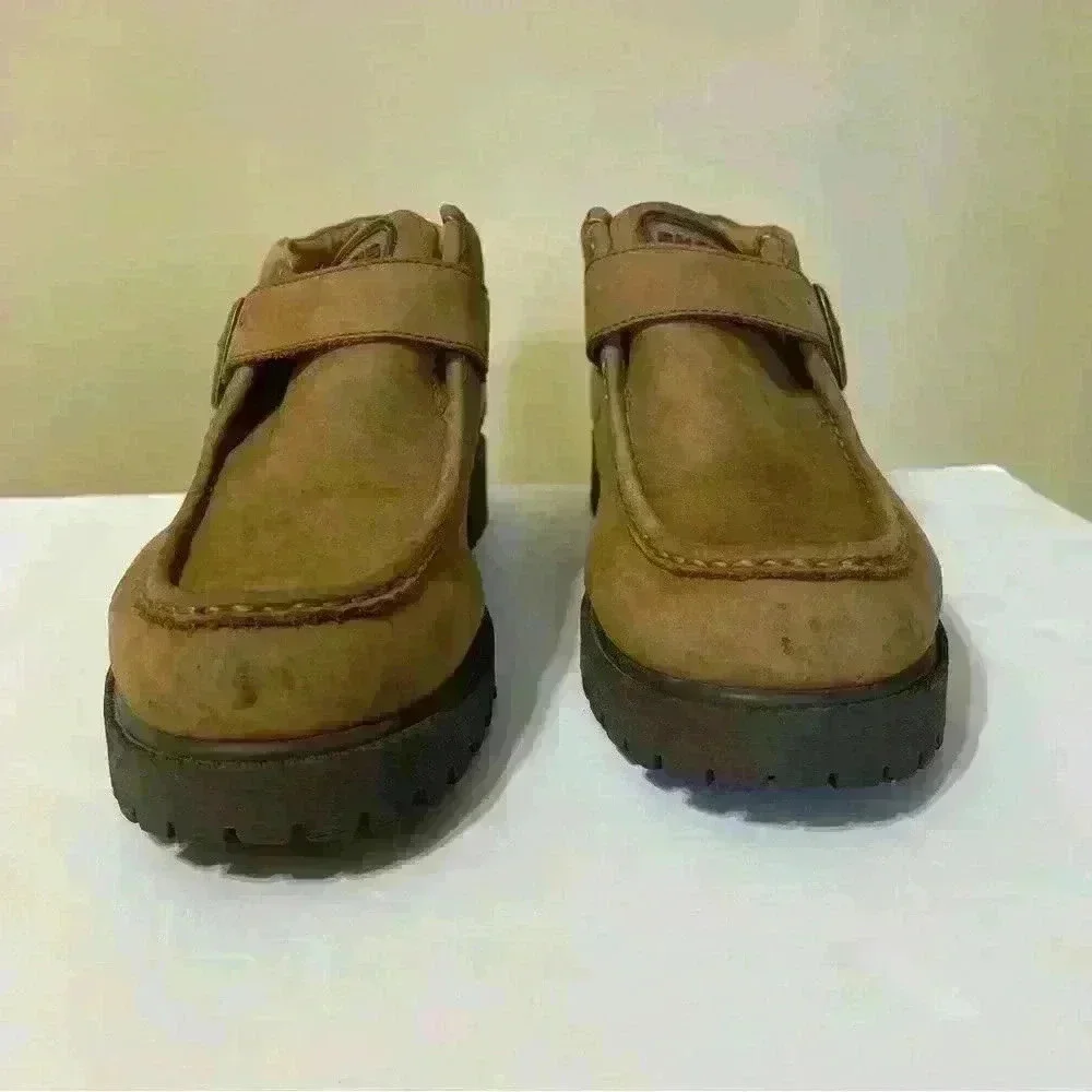 Skechers Mens Regulators Takeover Strap Loafers Wheat Tan Leather Size 10.5